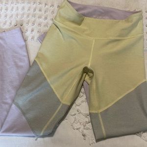 Full length mid rise outdoor voices color block leggings